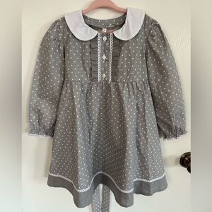 Gray Polka Dot Kids Dress